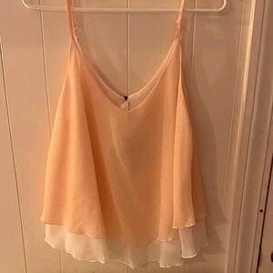 B Jewel Apricot and White Layered Camisole